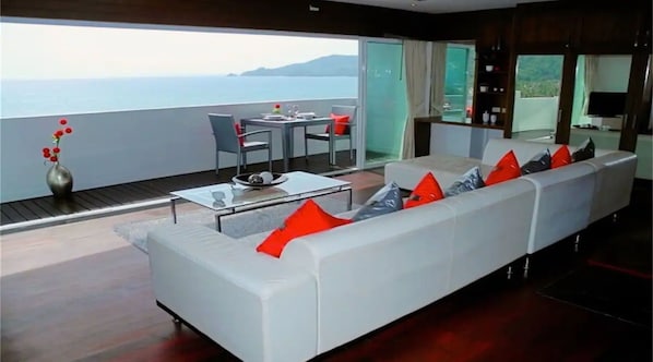 Apartment, 1 Bedroom, Sea View | Living room | Flat-screen TV, DVD player - Patong Tower 1 Bedroom Apartment Great View (Patong)
