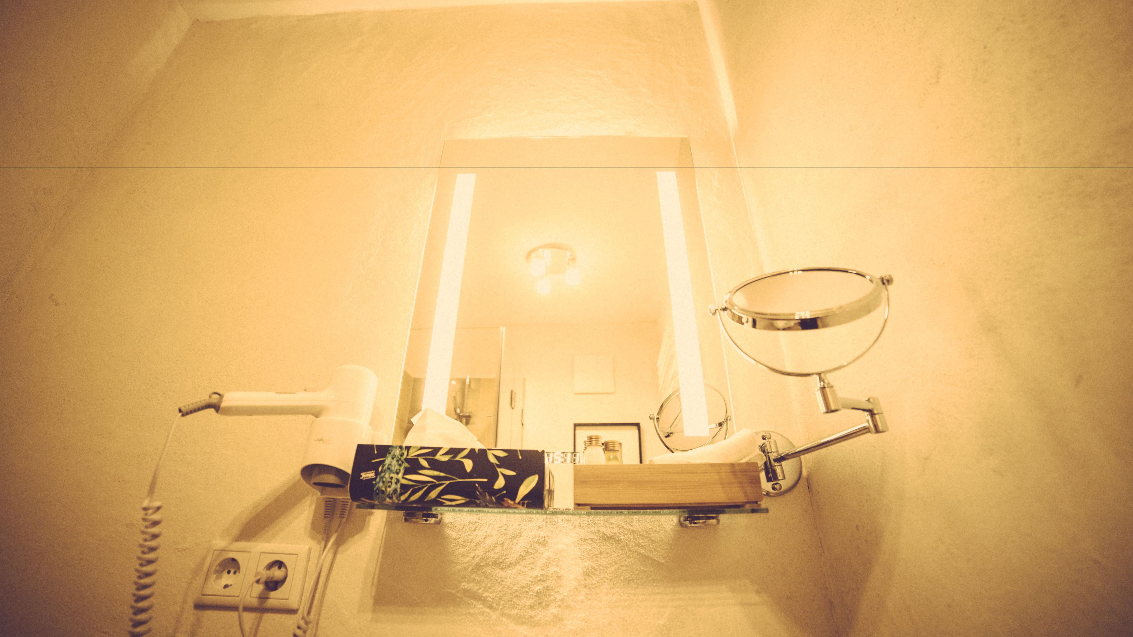 standard single room | bathroom | shower, hair dryer, towels, soap