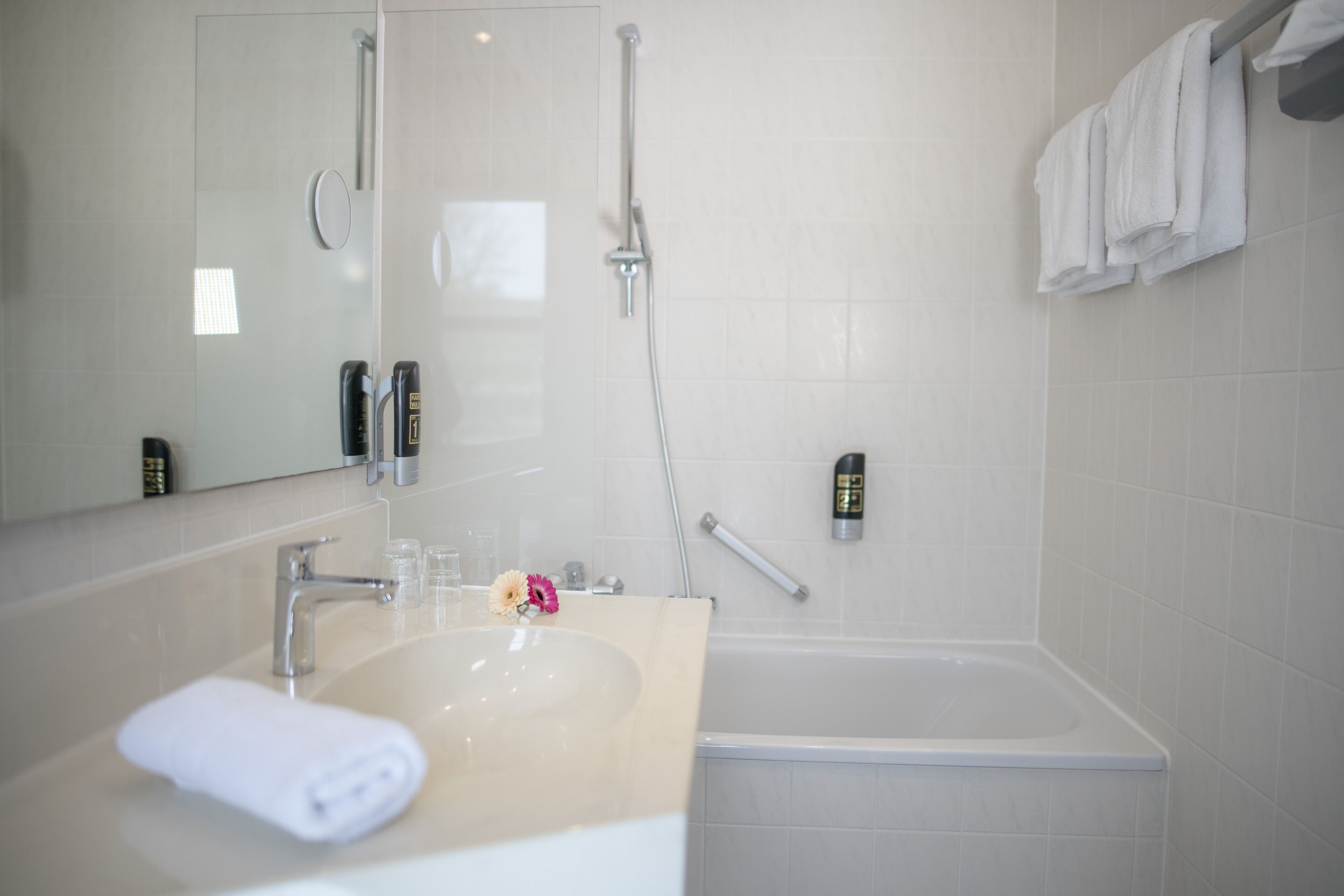 standard double room | bathroom | free toiletries, hair dryer, towels