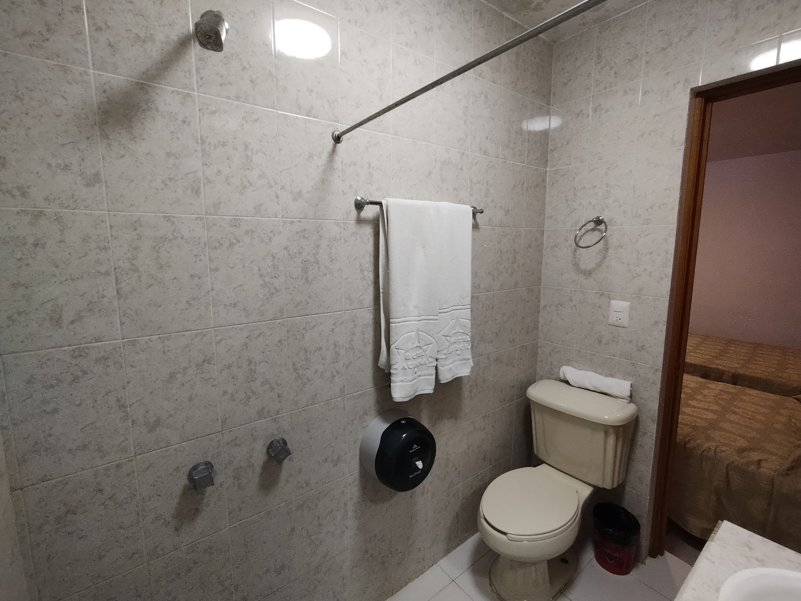 standard double room, 2 double beds | bathroom | shower, free toiletries, hair dryer, towels