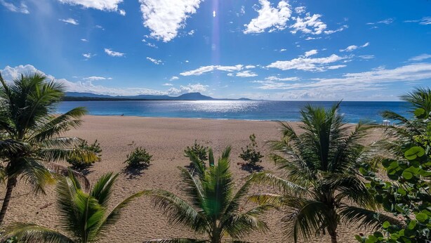 On the beach, white sand