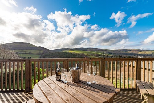 Large barn conversion in Cambrian Mountains, private pool , sauna & games room.