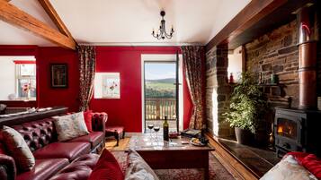 Smart TV, fireplace, video games, books