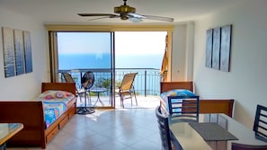 32-inch flat-screen TV with cable channels, TV