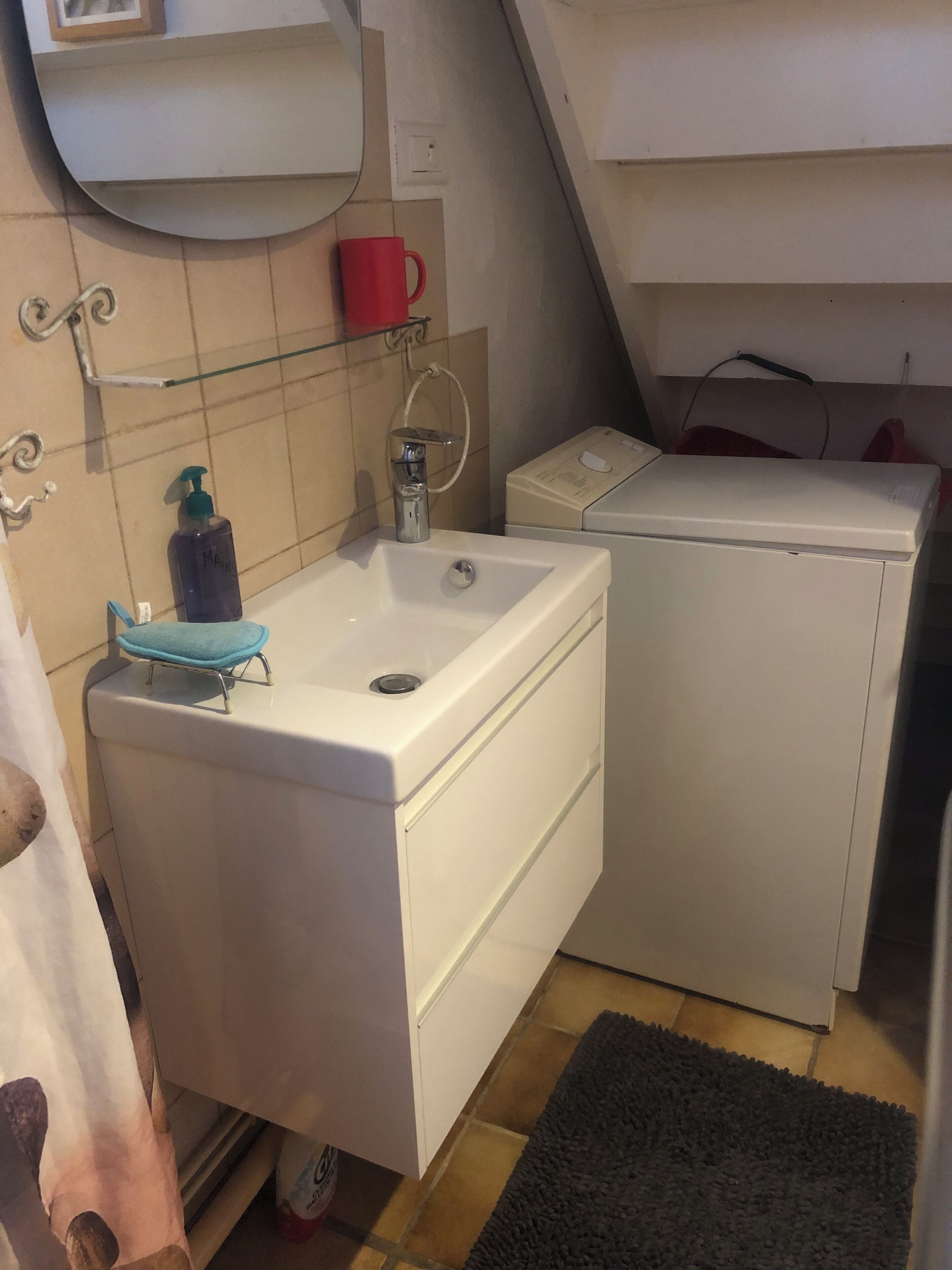 Shower, hair dryer