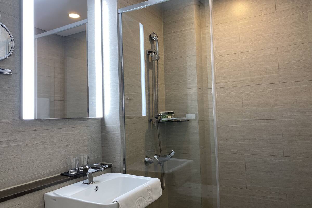 hair dryer, bathrobes, towels