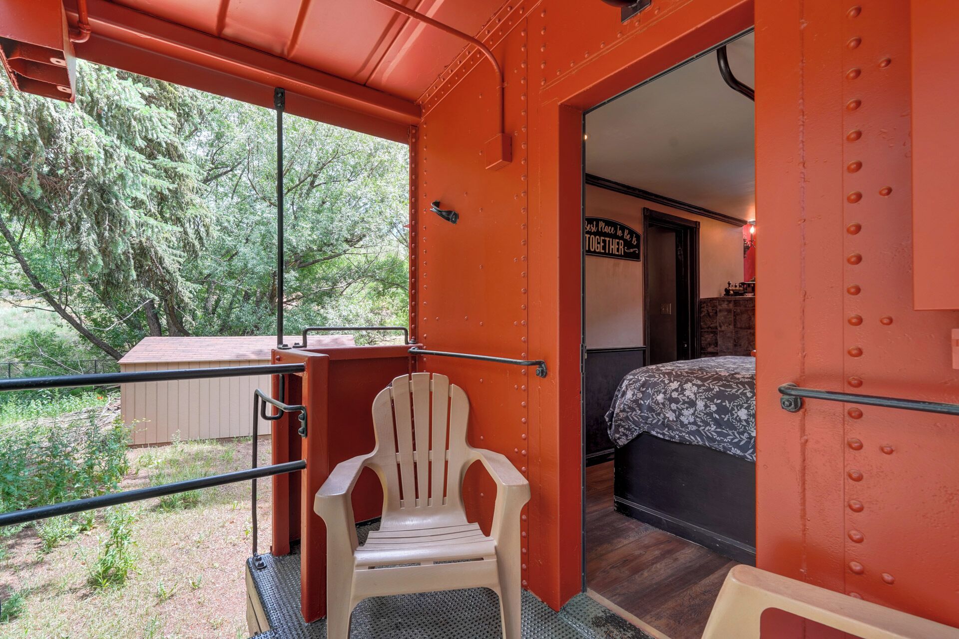 Rear deck and sitting area outside bedroom