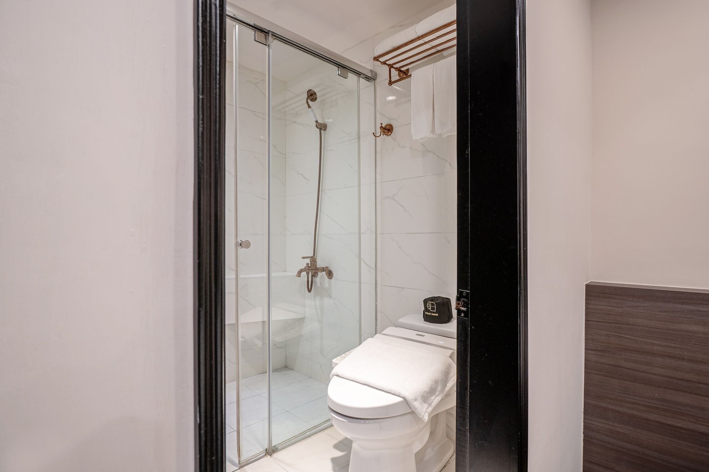 standard double room, no windows | bathroom | shower, rainfall showerhead, hair dryer, towels