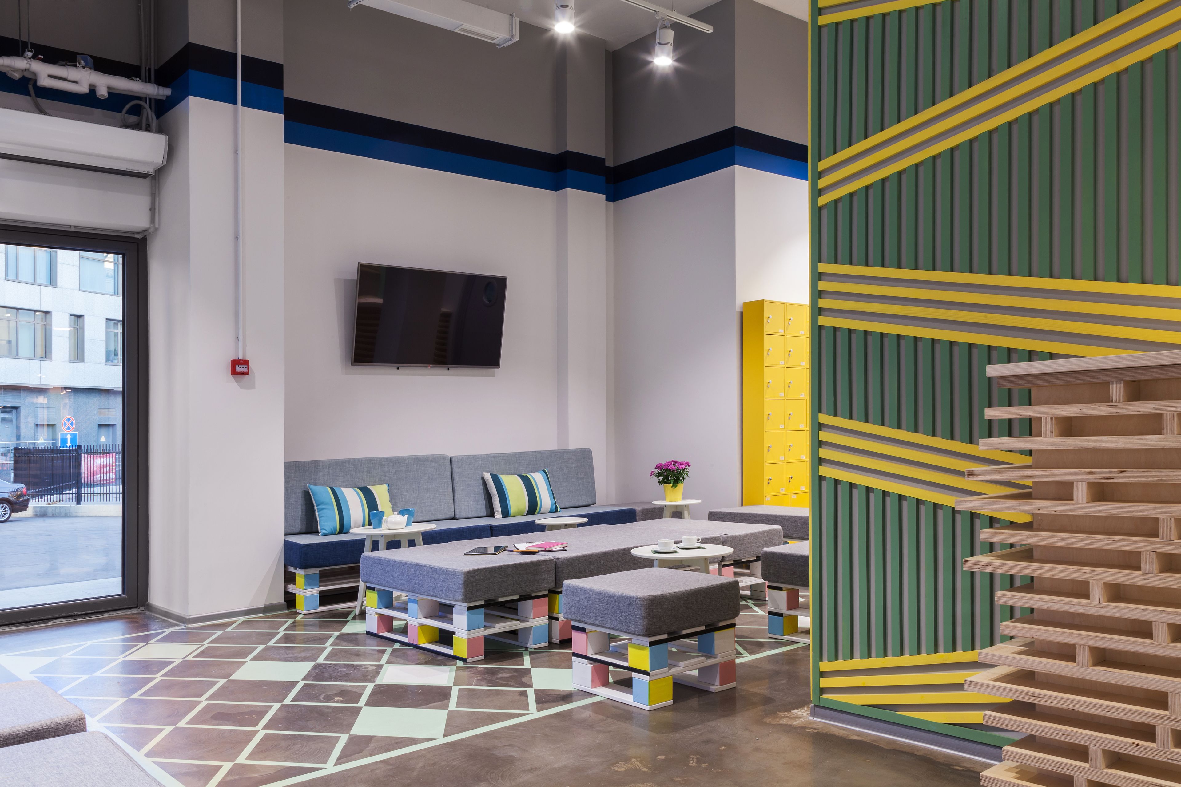 Siddeområde i lobbyen