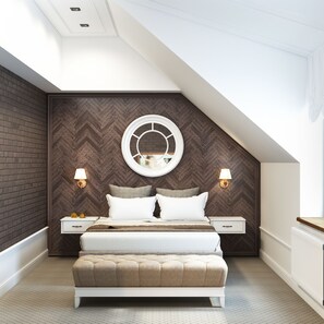 Kahden hengen deluxe-huone, 1 makuuhuone | Minibaari, tallelokero huoneessa, työpöytä, silitysrauta/-lauta