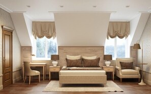 Chambre Standard double ou avec lits jumeaux | Minibar, coffre-fort, bureau, fer et planche à repasser