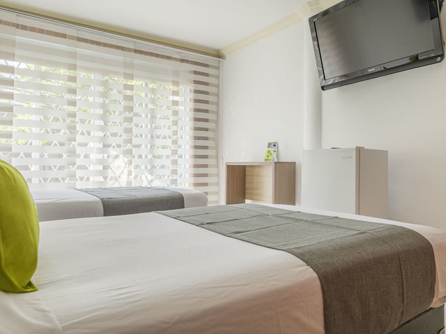 Hypo-allergenic bedding, memory-foam beds, minibar