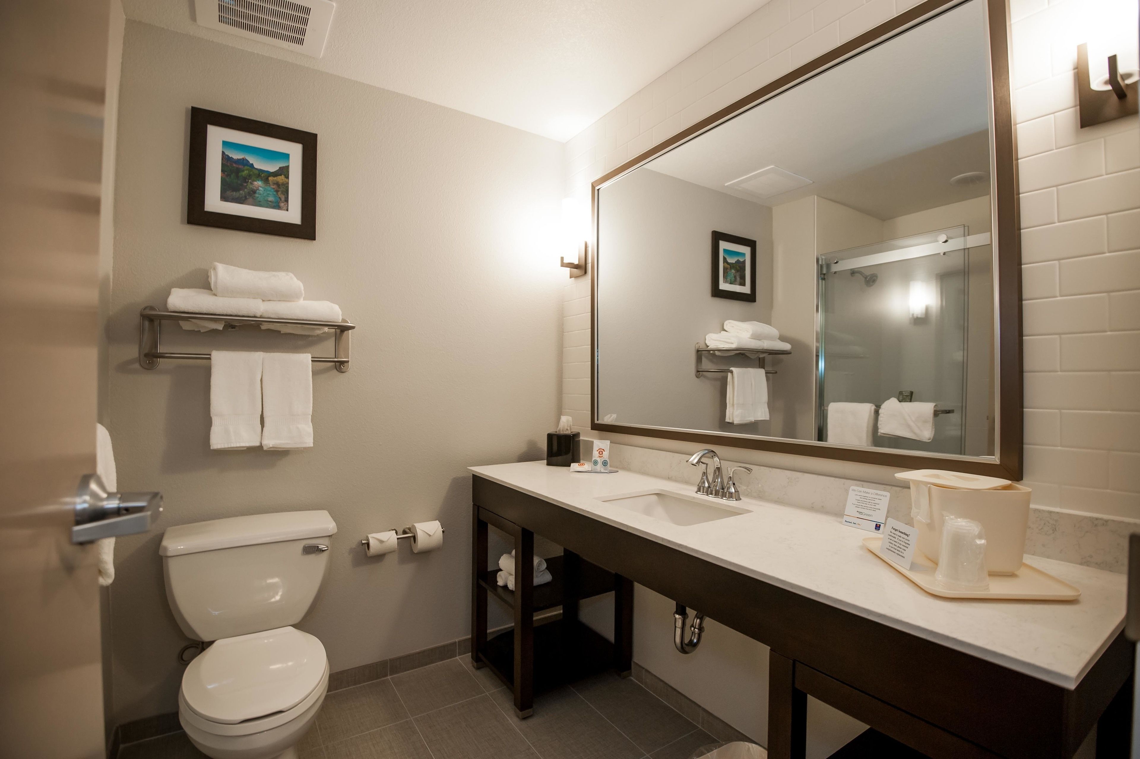 free toiletries, hair dryer, towels, soap