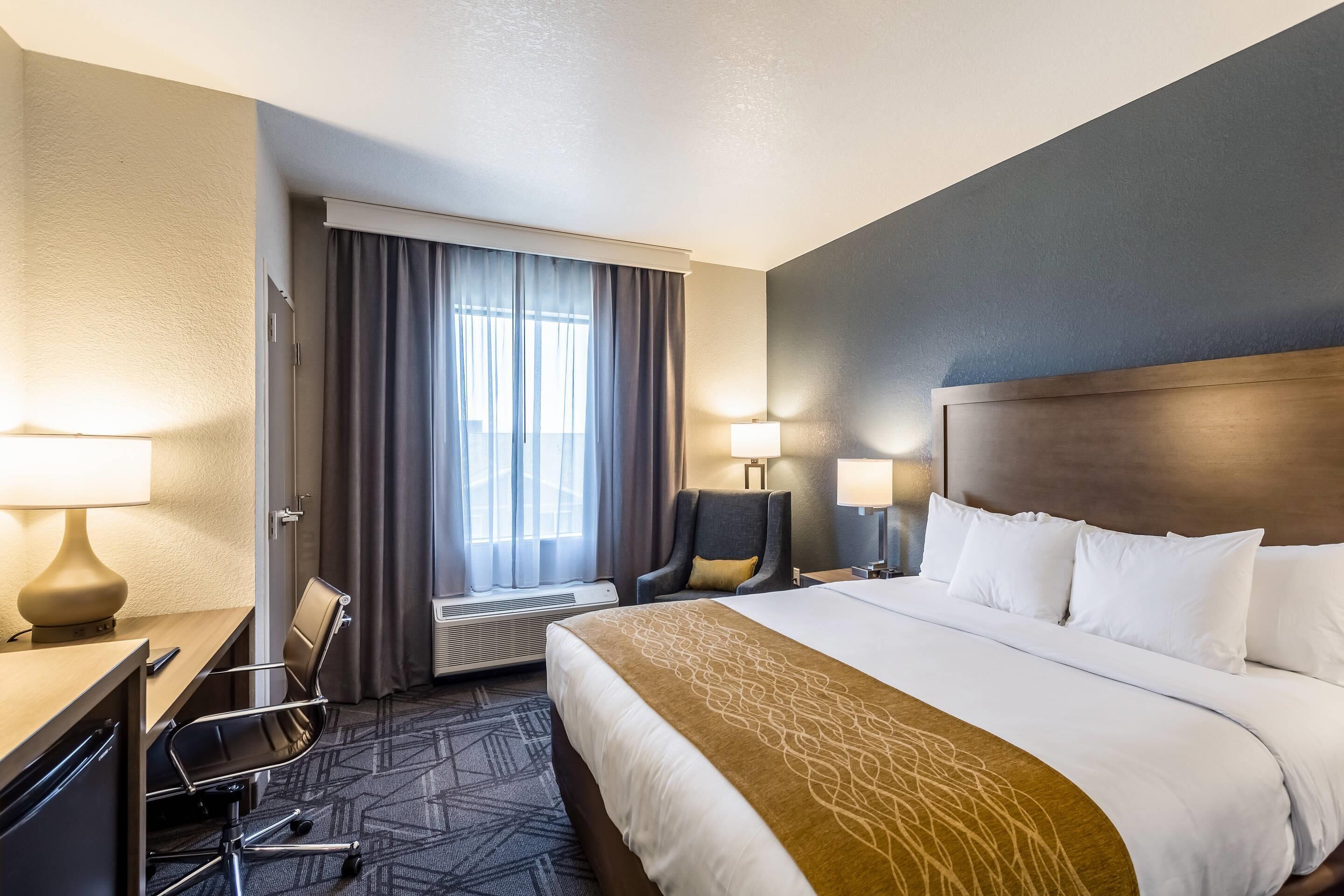 Premium bedding, pillowtop beds, in-room safe, desk