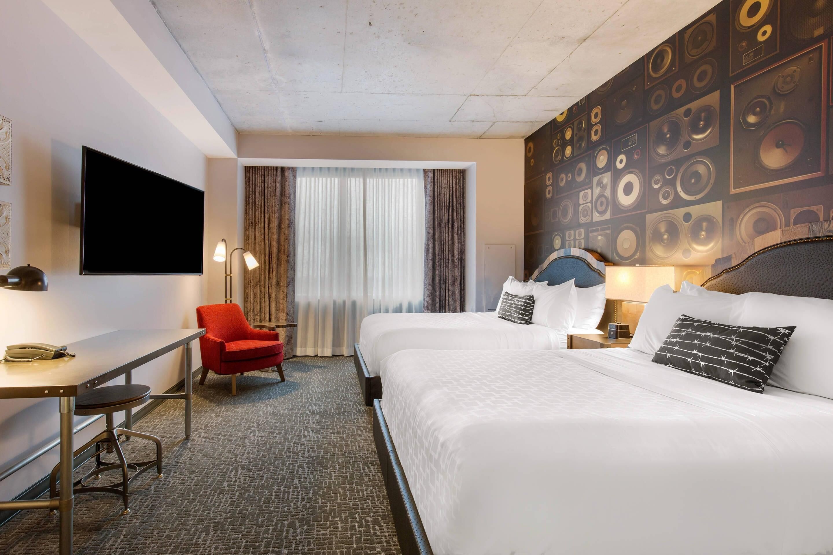 Standard Room, 2 Queen Beds, Non Smoking (Hearing Accessible) | Egyptian cotton sheets, premium bedding, pillowtop beds, in-room safe