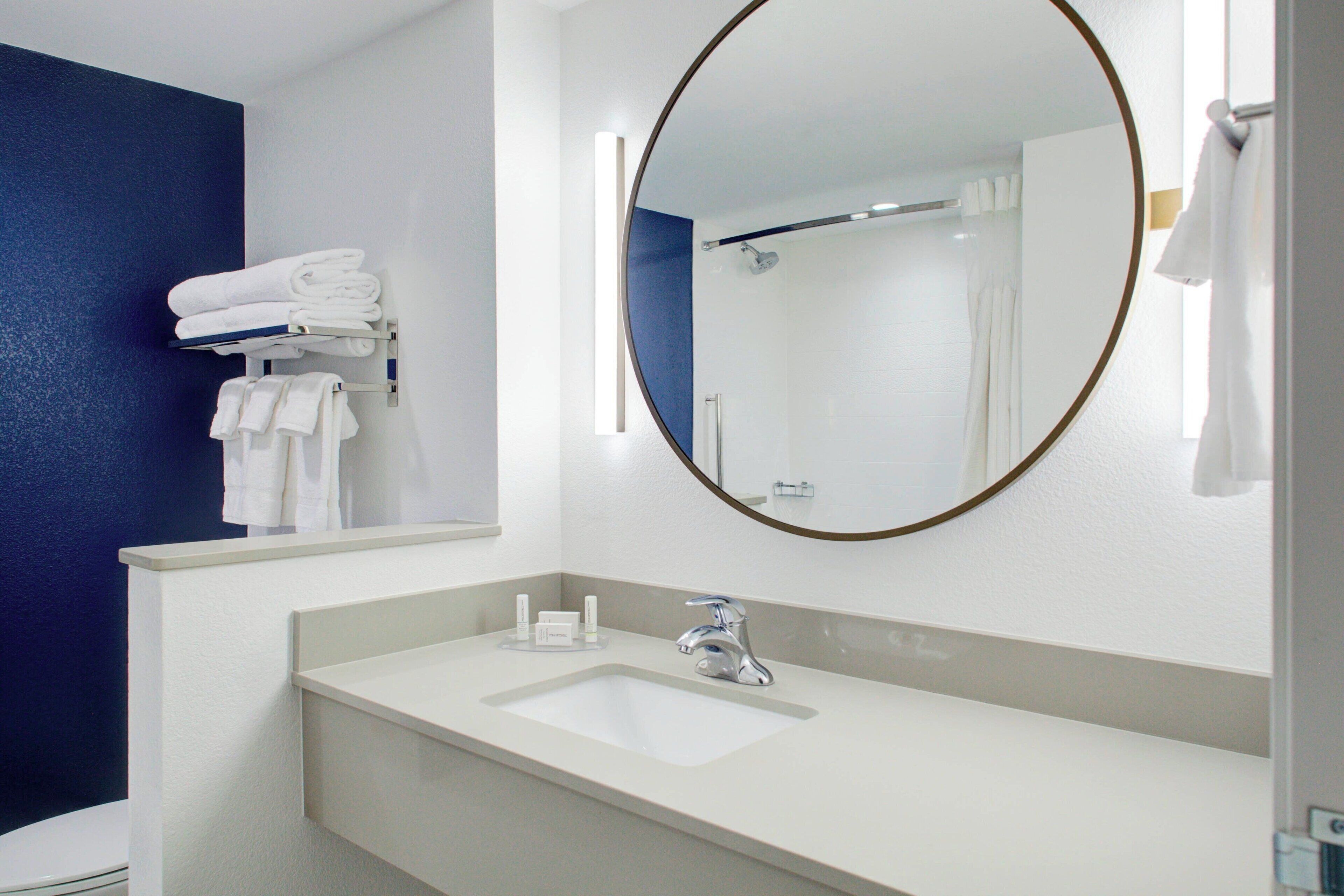 free toiletries, hair dryer, towels, soap