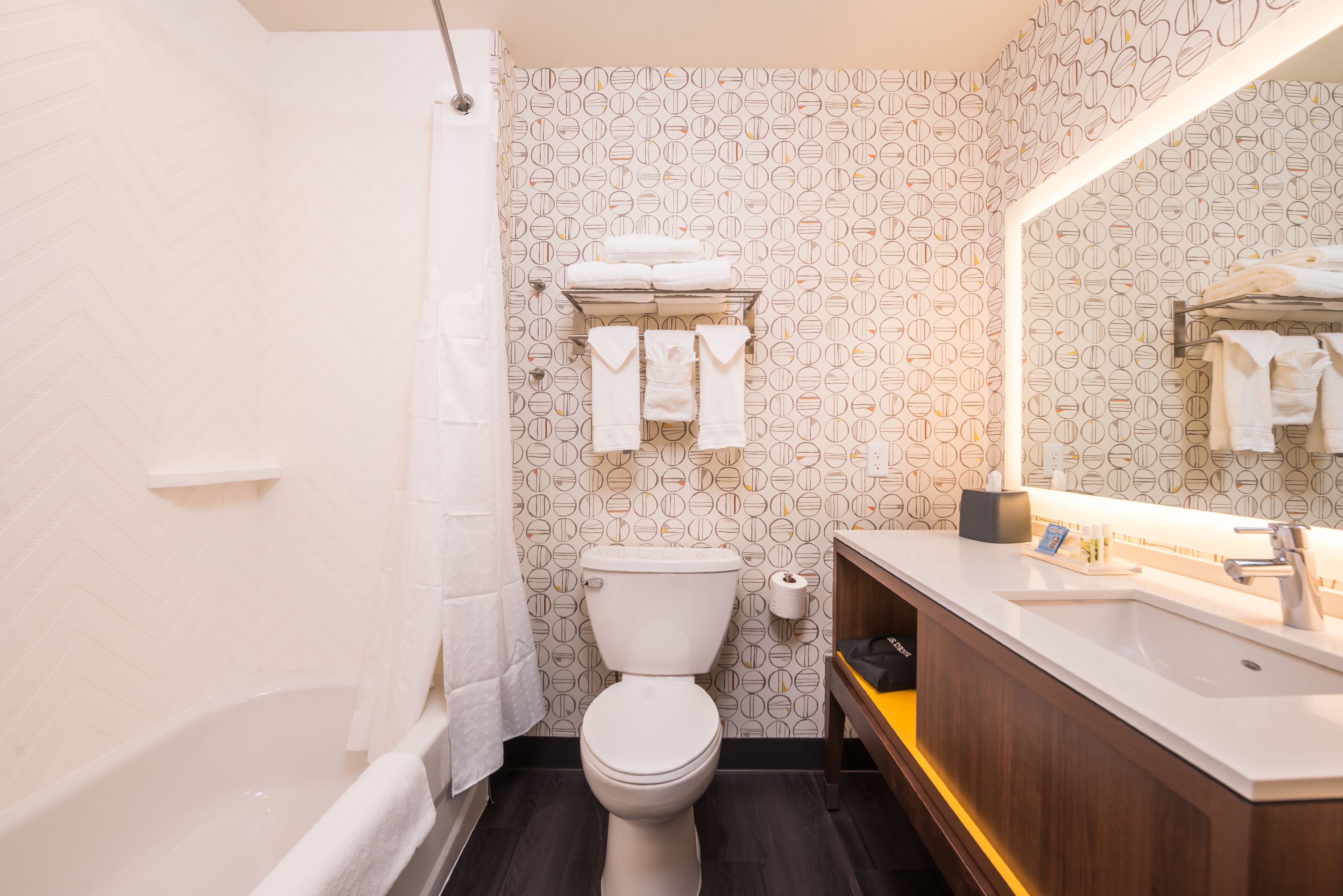 free toiletries, hair dryer, towels, shampoo