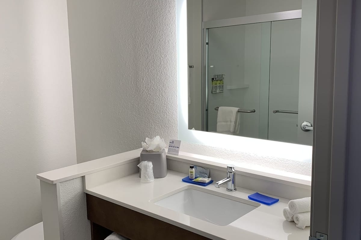 free toiletries, hair dryer, towels, soap