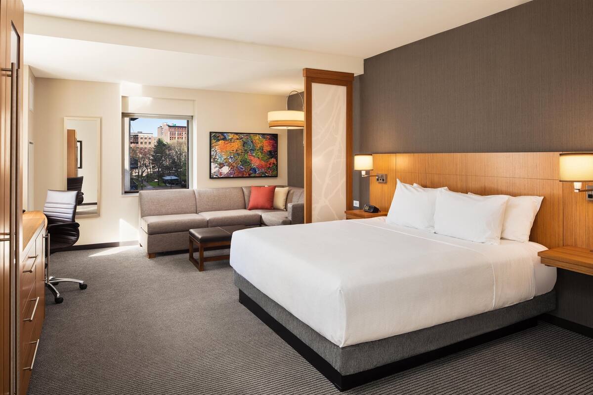 room, 1 king bed with sofa bed (specialty) | desk, laptop workspace, blackout curtains, iron/ironing board