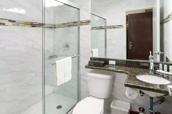 Room, 1 Queen Bed, Non Smoking | Bathroom | Shower, hair dryer, towels