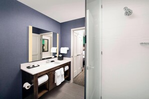 Estudio, 1 cama King size y sofá cama | Baño | Amenidades de baño gratuitas, secadora de cabello, toallas 
