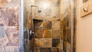 Combined shower/tub, hair dryer