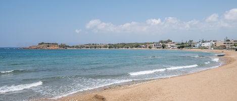 On the beach, beach towels