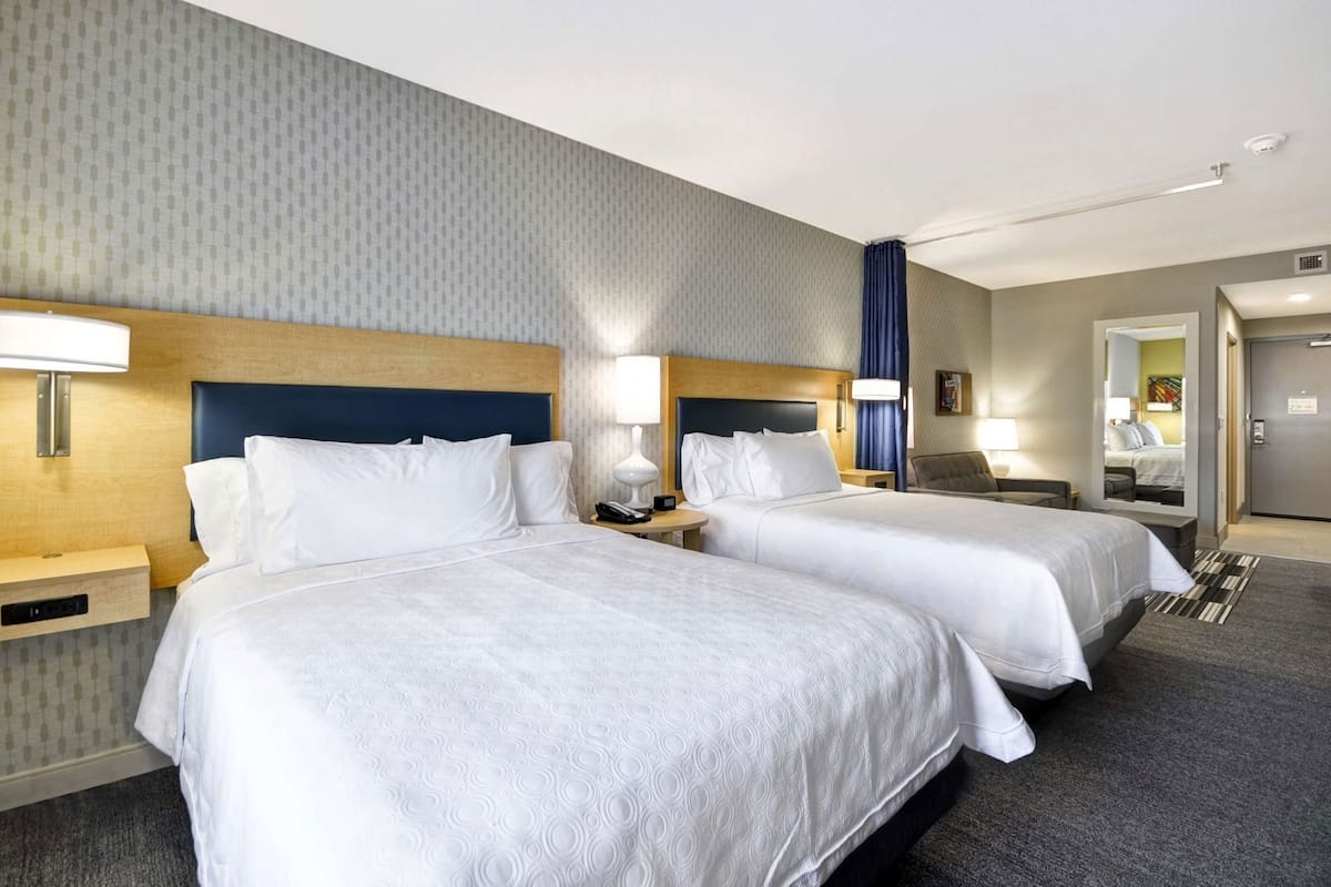 Egyptian cotton sheets, premium bedding, desk, laptop workspace