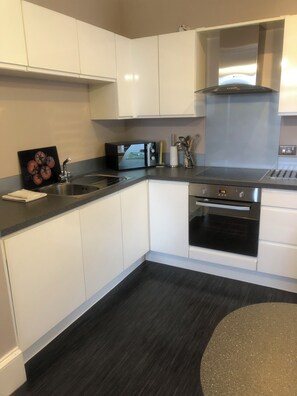 Fridge, microwave, oven, stovetop - 2 Bedroom, Ground Floor Property Build Around 1860, Within The Village Of Edzell (Edzell)