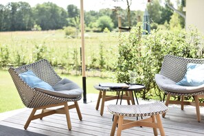 Terrace/patio - Architect's house 5 **** with climate sauna, fireplace + view (Prerow)