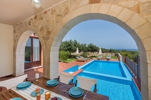 Outdoor pool, a heated pool - Ideally located, Villa katerina with salted Heated pool,to explore West Crete! (Spilia)