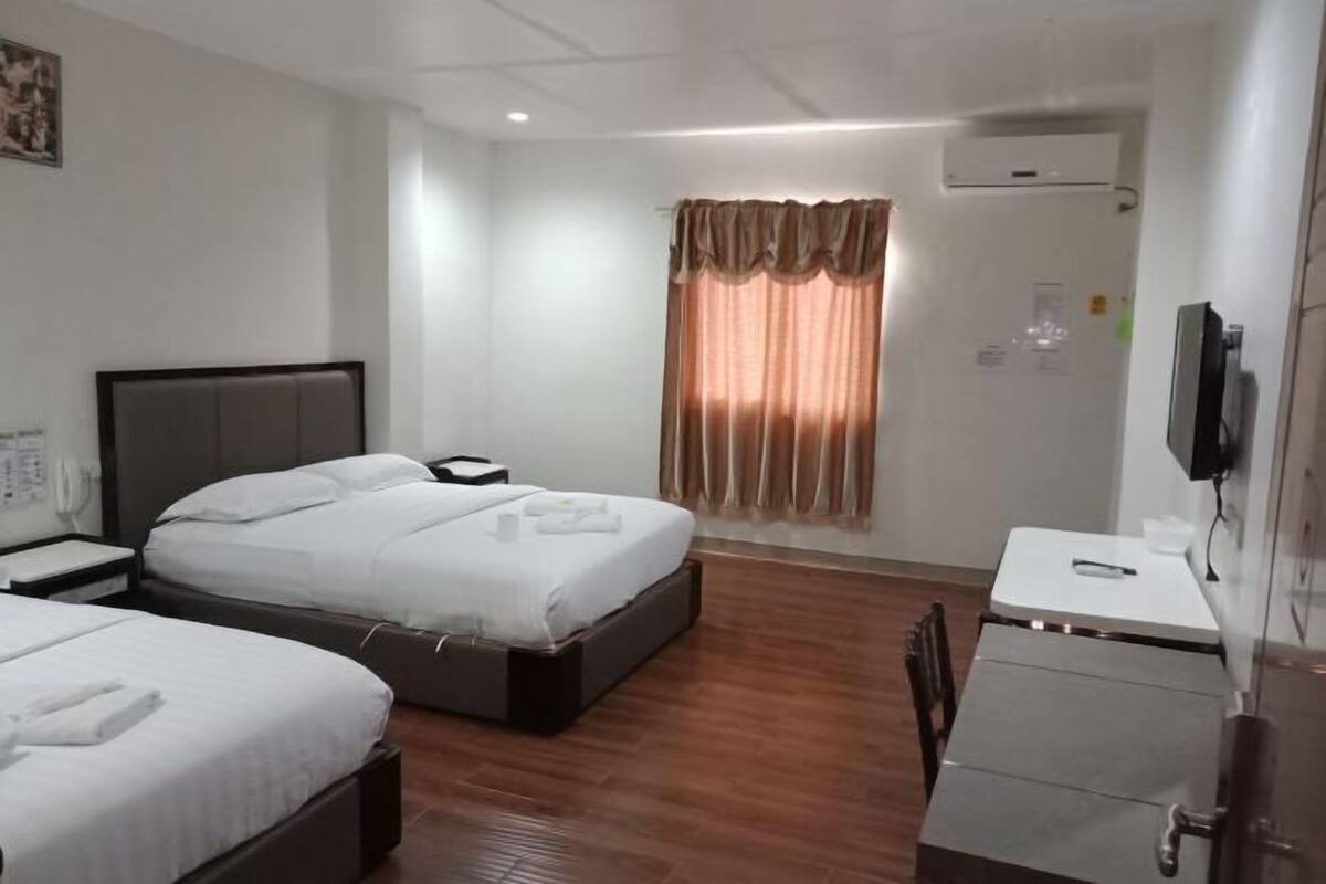 Desk, free WiFi, bed sheets