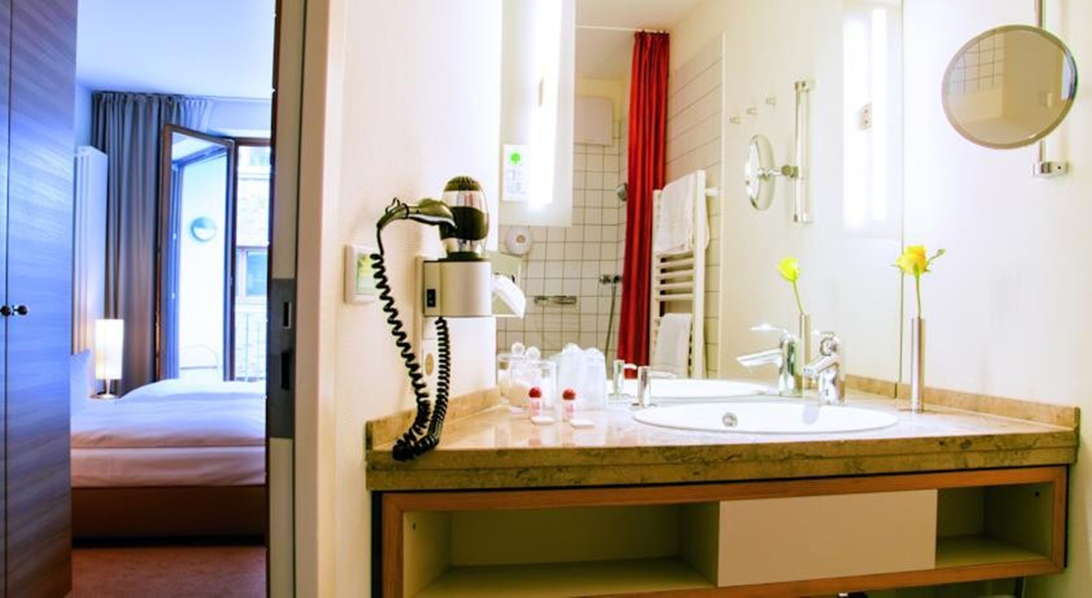 free toiletries, slippers, towels