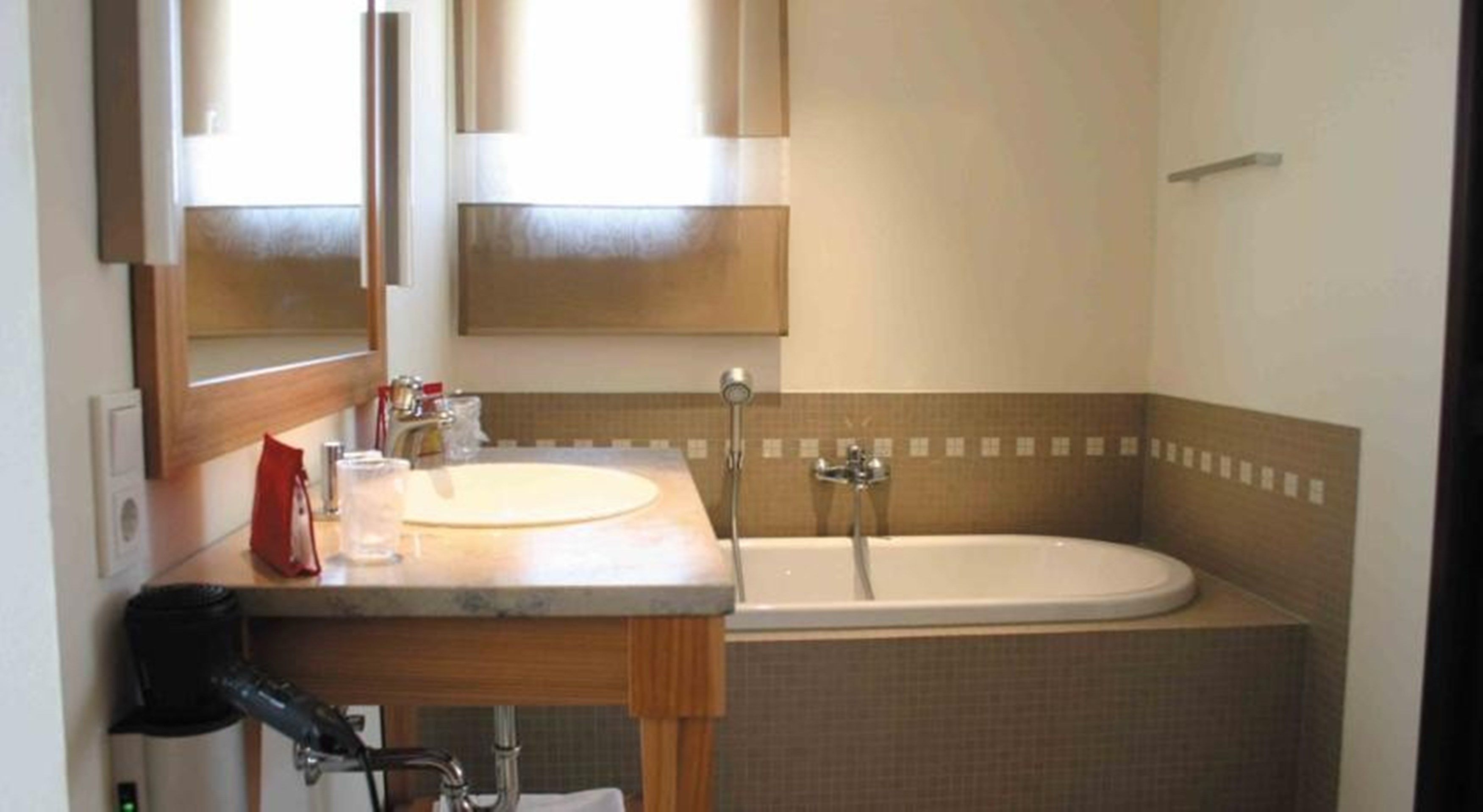 free toiletries, slippers, towels