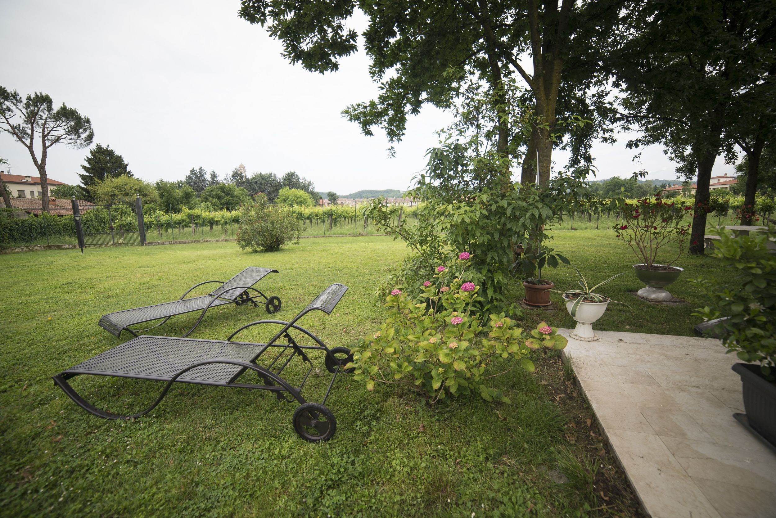 Comfort-Dreibettzimmer, Gartenblick | Ausblick vom Zimmer