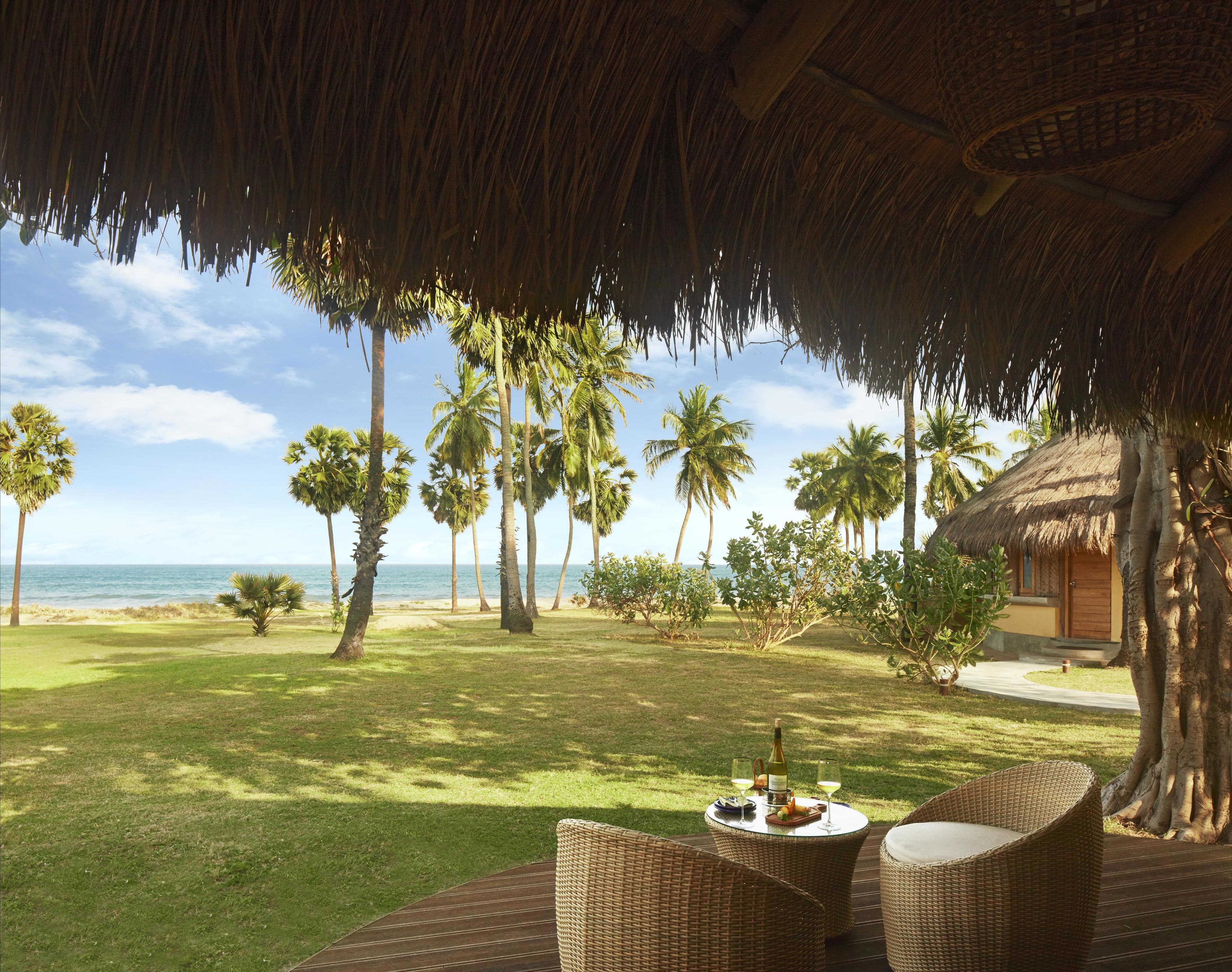 luxury cabin, 1 double bed, sea view | terrace/patio