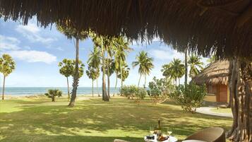 Luxury Cabin, 1 Double Bed, Sea View | Terrace/patio