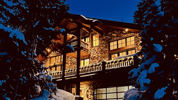 A multi-story lodge with a stone facade, large windows, and a balcony with railing. - Easy Ski inOut-Private Home -NOT Condo or Townhome-in Upper DV-Silverlake (Park City)