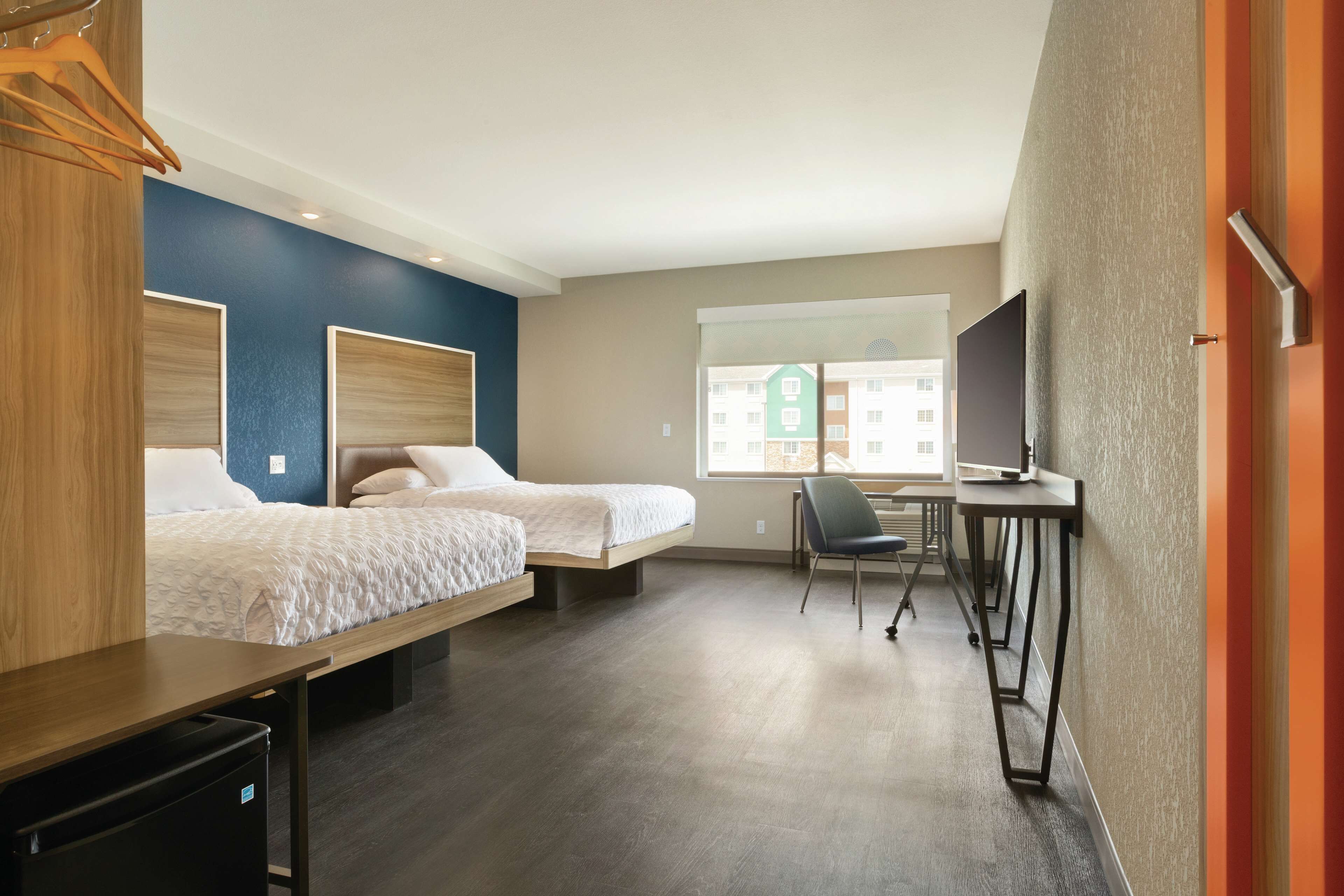 room, 2 queen beds, accessible (hearing) | in-room safe, laptop workspace, blackout curtains, iron/ironing board