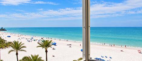 The View: Looking down to the South end of Siesta Key's Crescent Beach.