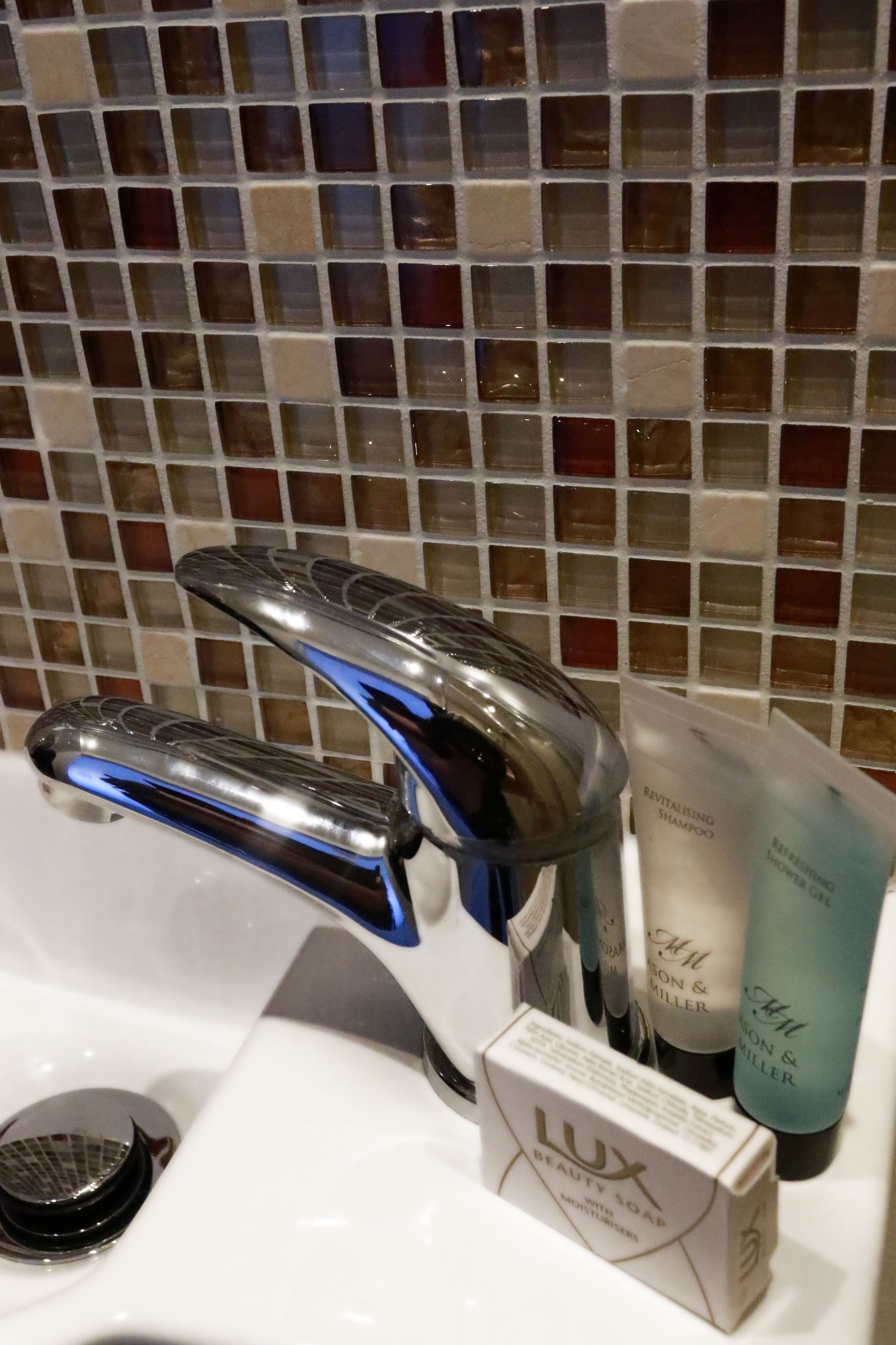 free toiletries, hair dryer, towels