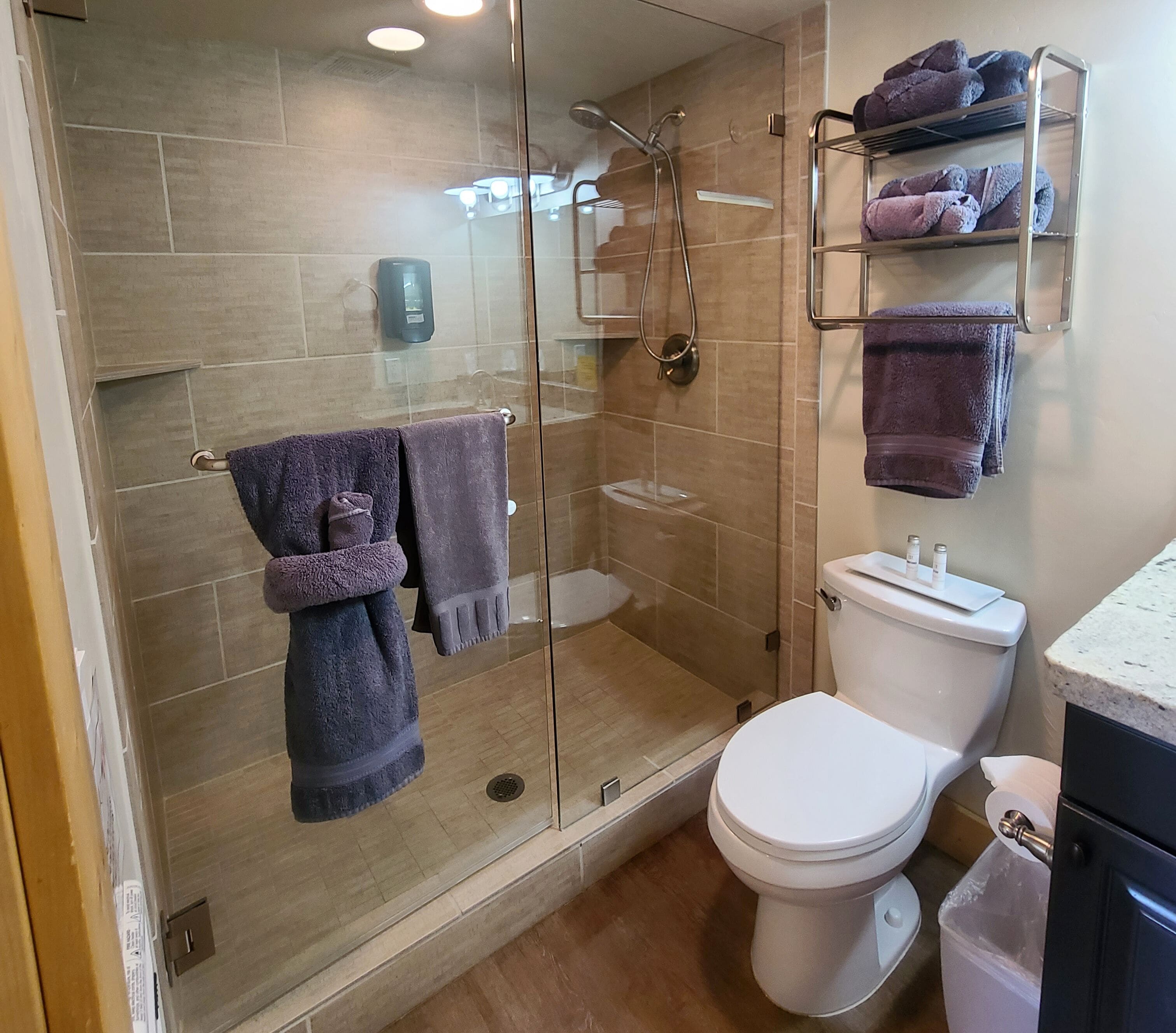 Deluxe-Ferienhütte, 1 Queen-Bett und Schlafsofa, Seeblick, Seeseite | Badezimmer