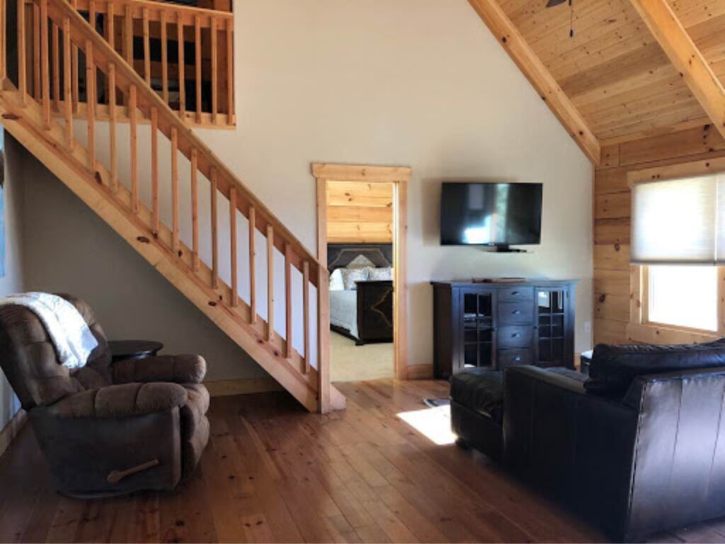 Premium Cabin, Multiple Bedrooms, Kitchen, Mountain View | Living area | 32-inch flat-screen TV with digital channels, TV