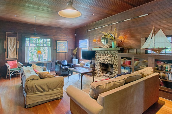 TV, fireplace, video games, DVD player