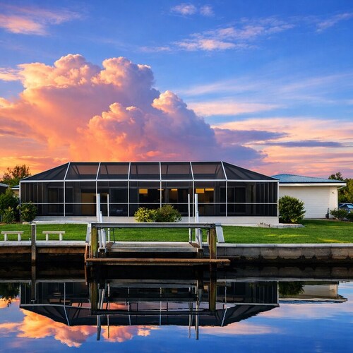 Waterfront Home with Private Heated Saltwater Pool and Dock, on Saltwater Canal