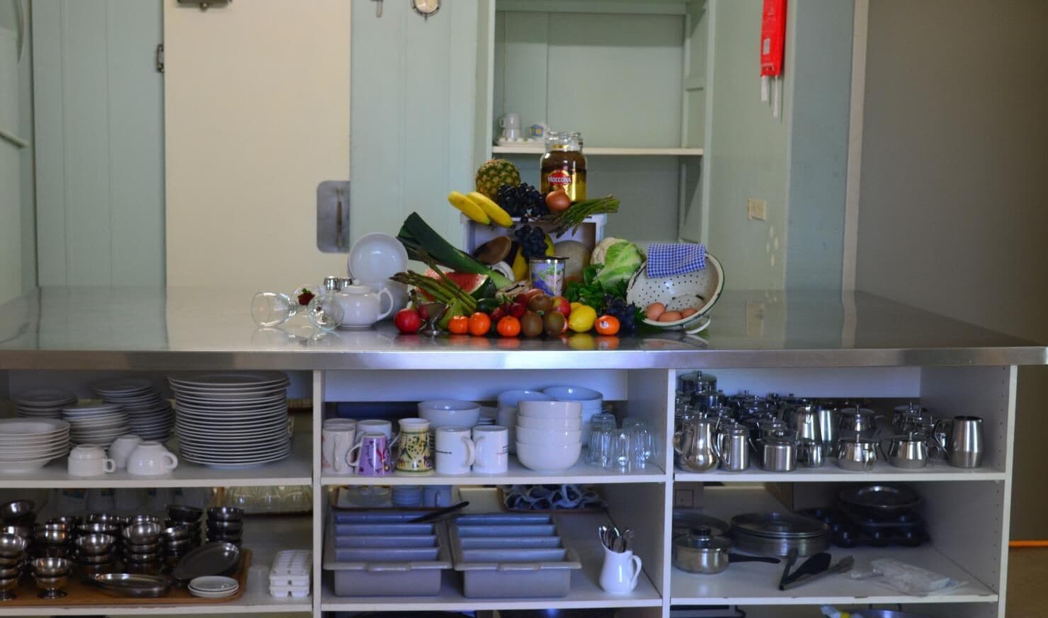 Fridge, microwave, coffee/tea maker, electric kettle