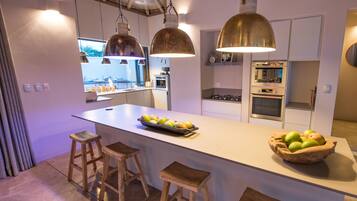 Villa | Private kitchen | Oven, coffee/tea maker, electric kettle