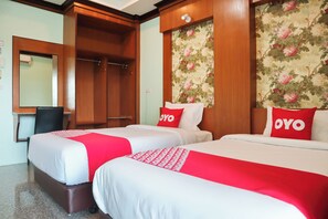ห้องดีลักซ์ทวิน | โต๊ะทำงาน, พื้นที่ทำงานแบบใช้แล็ปท็อป, Wi-Fi ฟรี, ผ้าปูที่นอน
