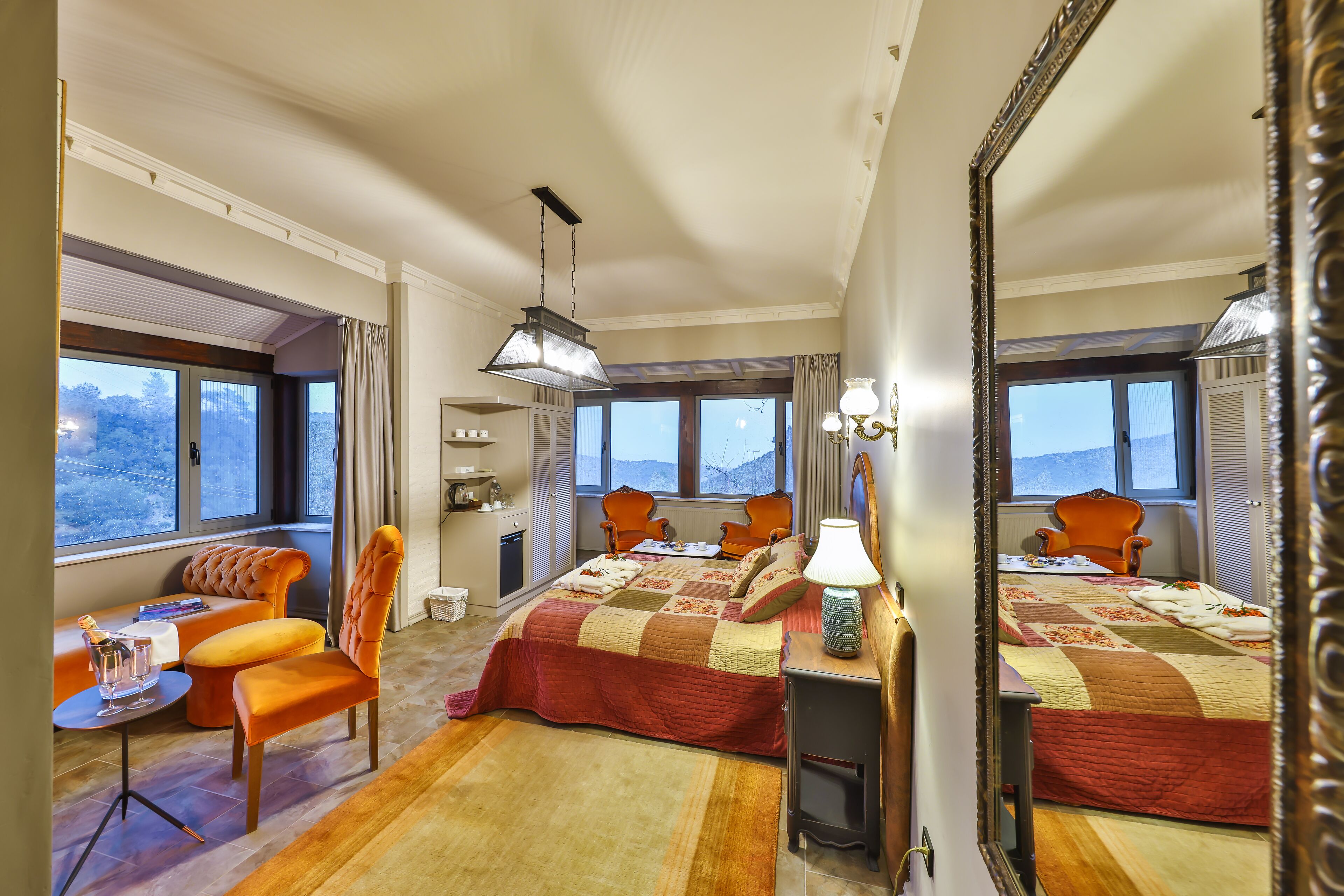 deluxe room, 1 double bed, fireplace, sea view | view from room