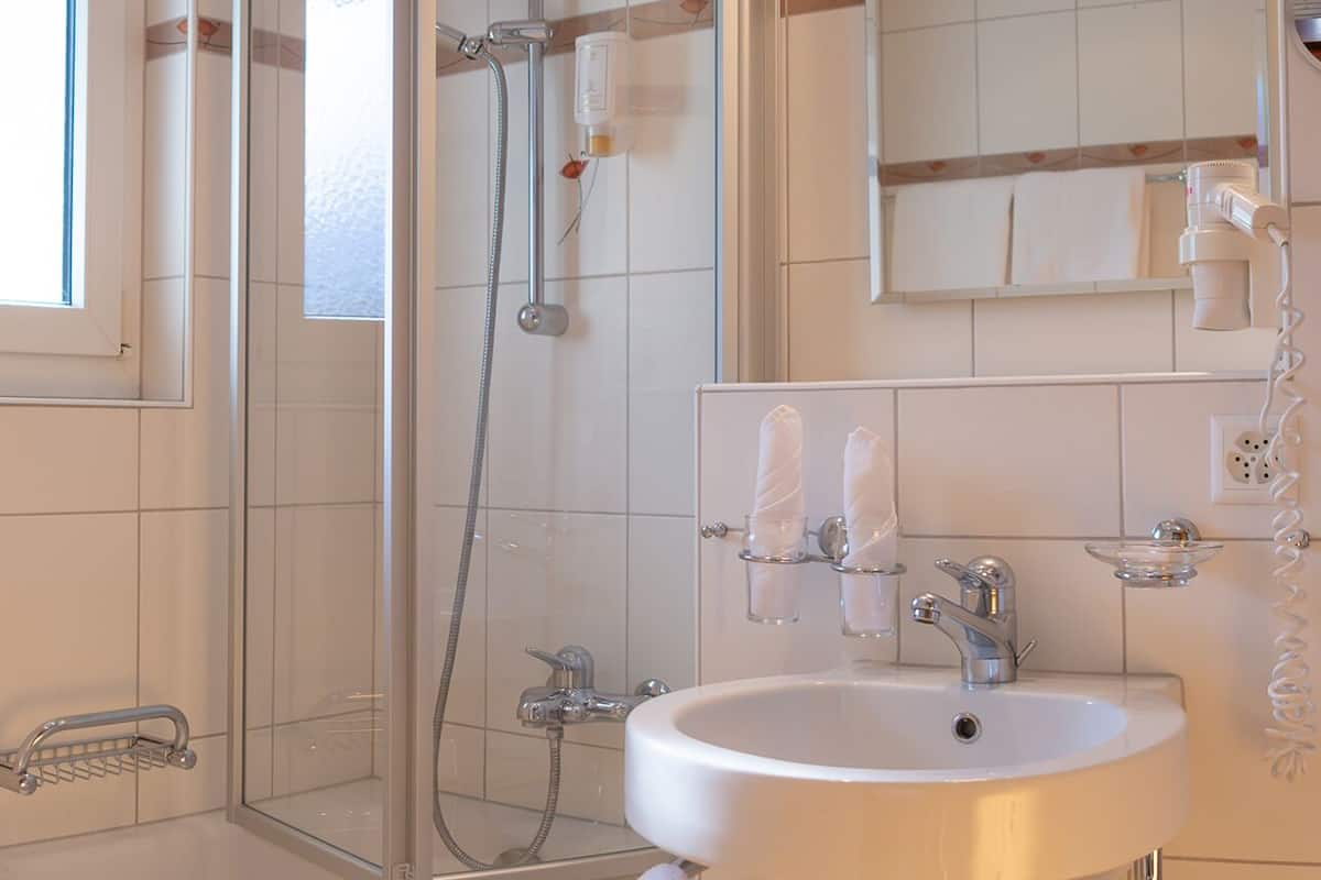 free toiletries, hair dryer, towels